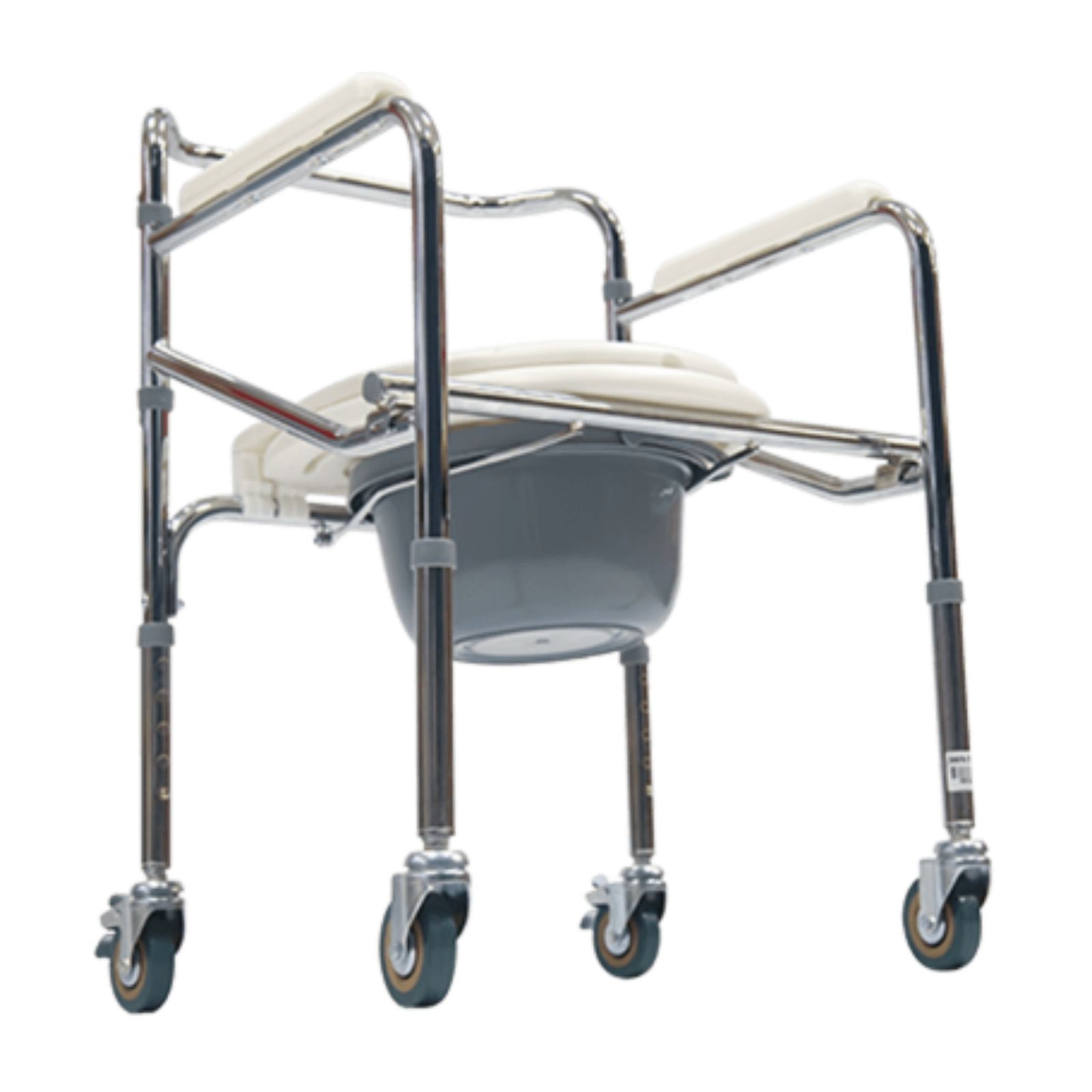 Silla Baño Discapacitado Comodo Plegable Cromado Con Ruedas