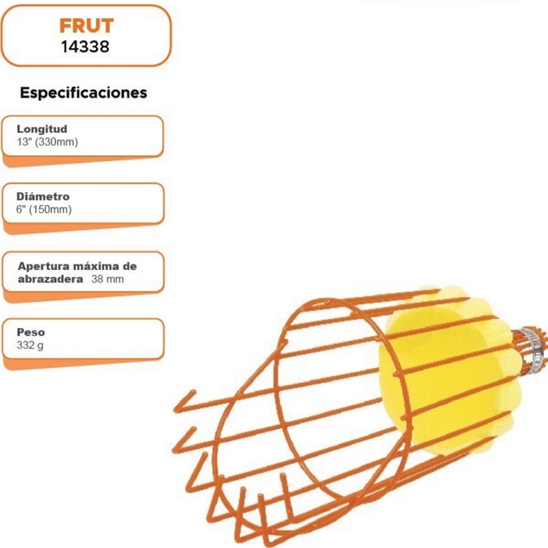Recolector de frutas Recolector de frutas plateado, sin mango