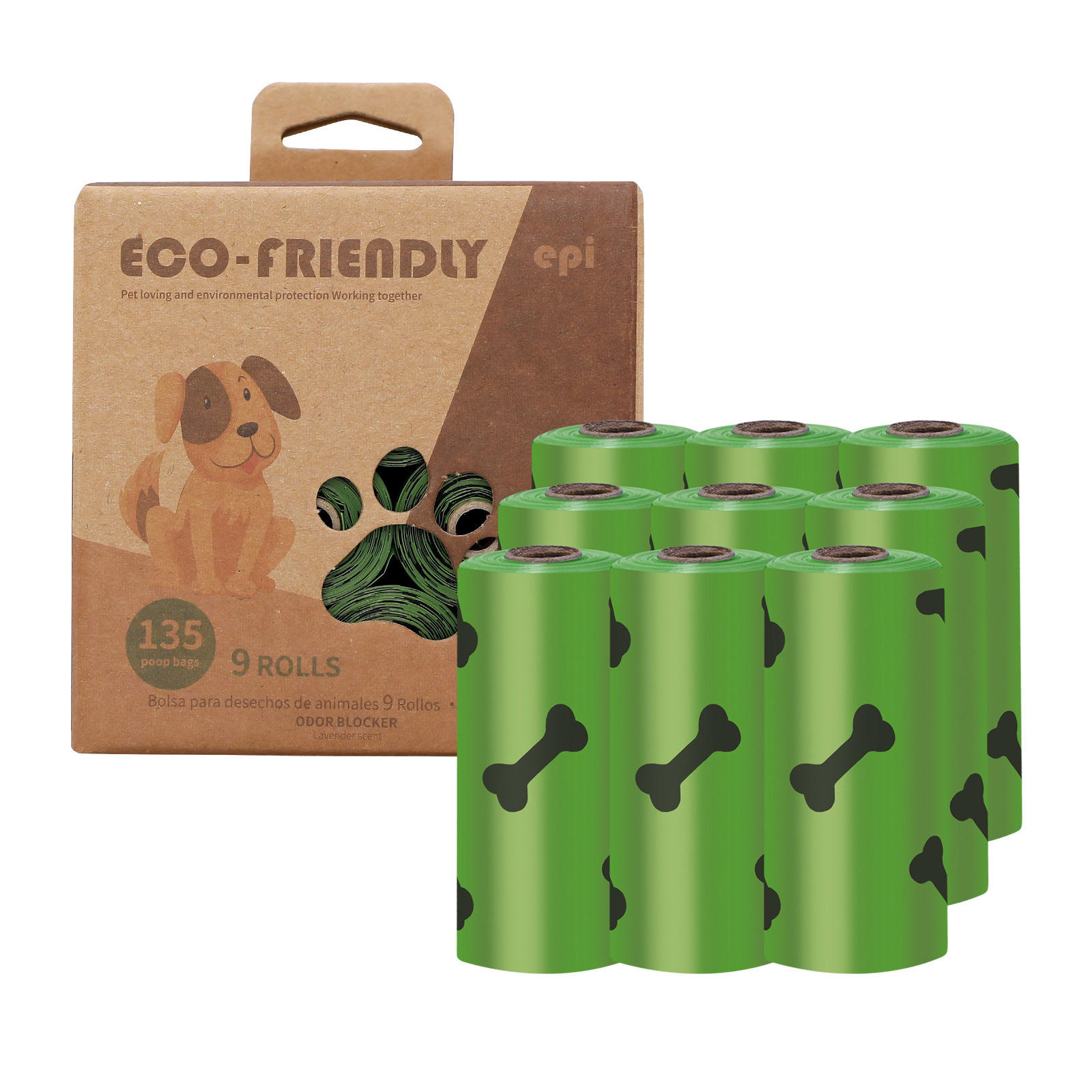 135 Bolsas Biodegradables Extra Gruesas Para Popo De Perro