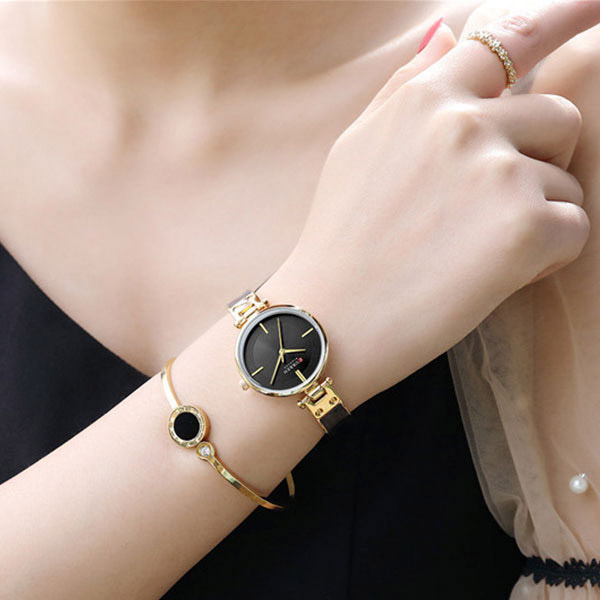 Reloj Mujer Análogo Cuarzo, Extensible Polipiel, Modelo Clásico, Detalles Discretos, Broche de Hebil 