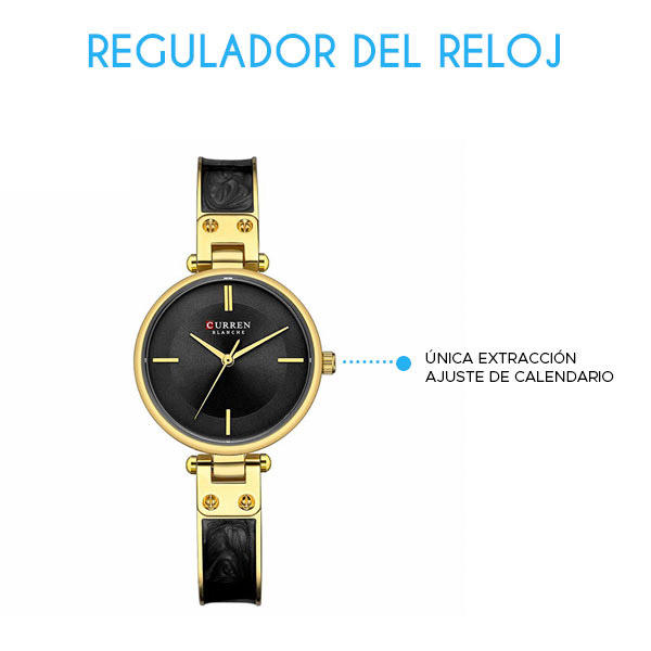 Reloj Mujer Análogo Cuarzo, Extensible Polipiel, Modelo Clásico, Detalles Discretos, Broche de Hebil 