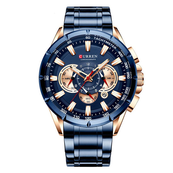 Reloj Hombre Ejecutivo, Elegante, Fechador, Subdiales decorativos, Movimiento Análogo con Correa de  