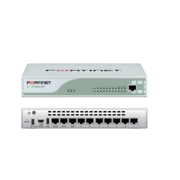Router Fortinet con Firewall FortiGate 60D, Alámbrico, 4Gbit/s, 16x RJ-45-Equipo Clase B, Reacondicionado.