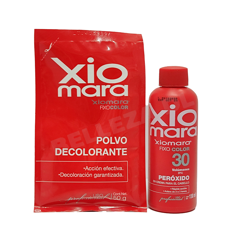 Sobre Decolorante Fixocolor 50g + Revelador en Crema 30 vol Xiomara