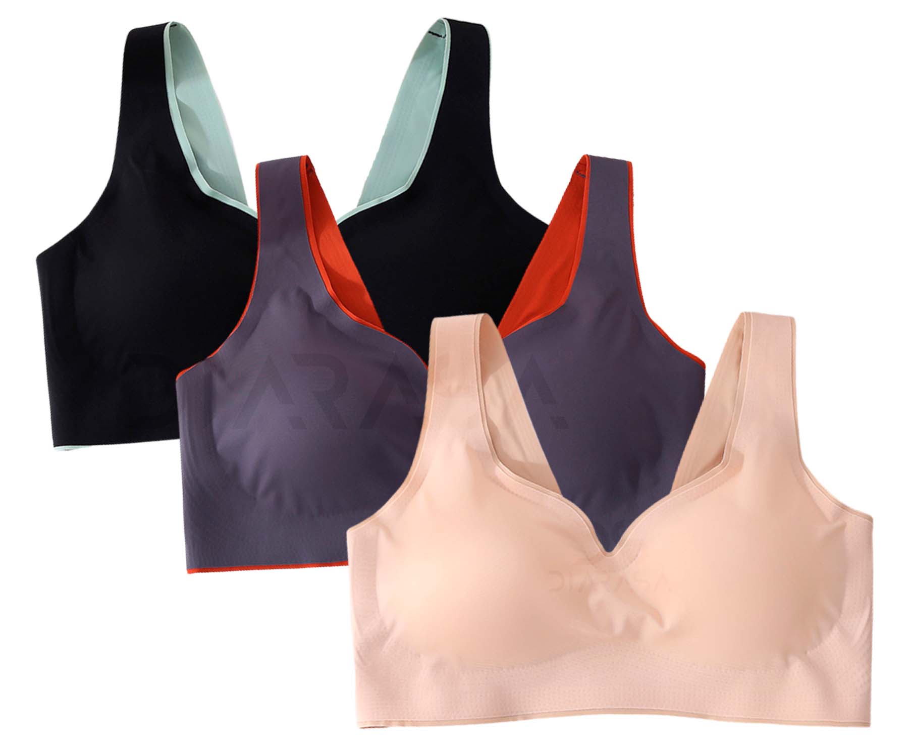Paquete Brasier Push Up Color Cómodo Sujetador Sin Varillas Mujer