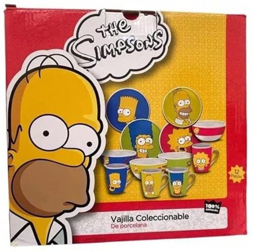 Vajilla Los Simpsons de Porcelana 12 piezas de coleccion 