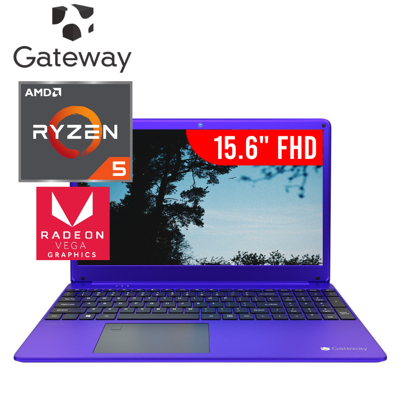 Laptop Amd Ryzen 5 3450U / 256GB 8GB / 15.6  - Morada + Aro de Luz + USB + Micrófono - Gateway
