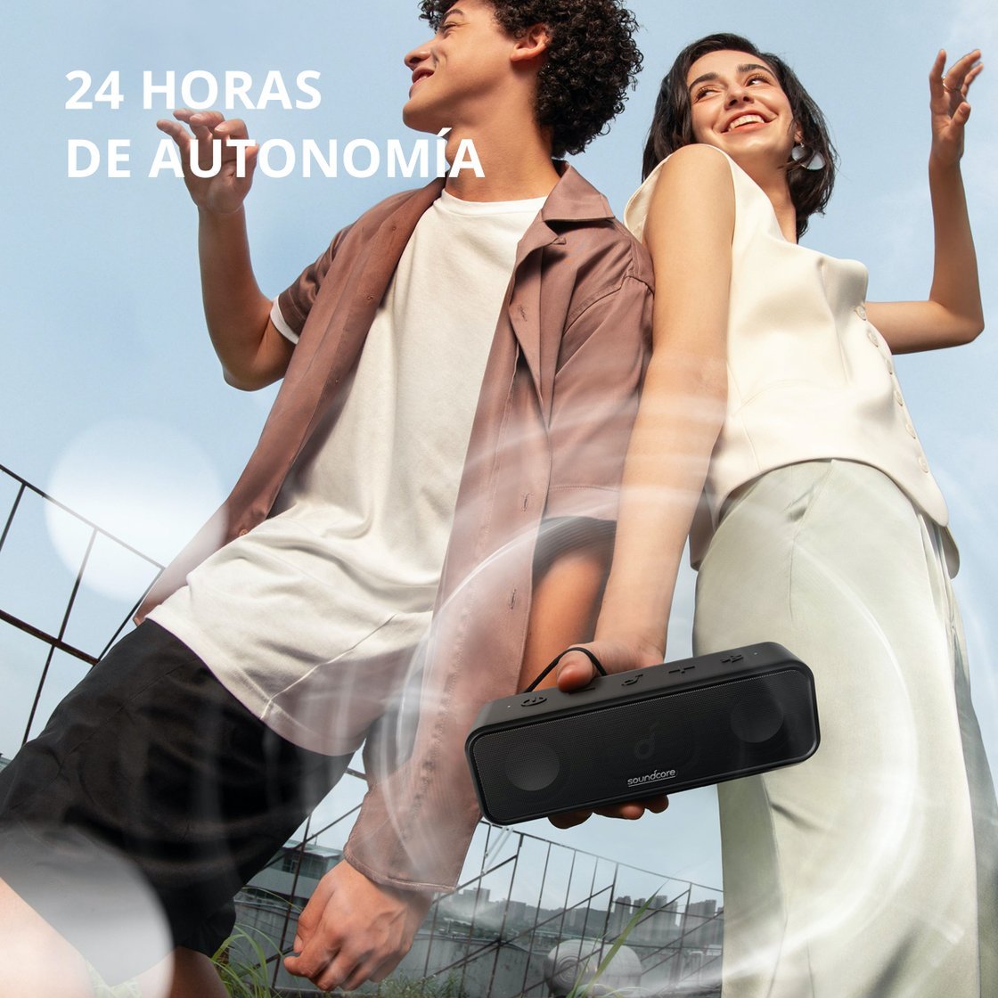 Bocina Bluetooth Soundcore 3 Potencia 16W 24 Horas Protección IP67