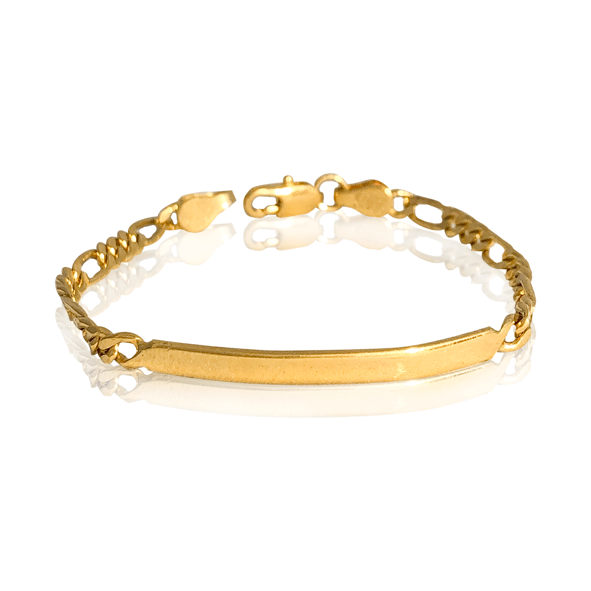 Esclava Pulsera Brazalete Oro 18K Laminado #020 Tejido Courtier Placa Delgada Lisa Largo 18 cm Ancho 3 cm