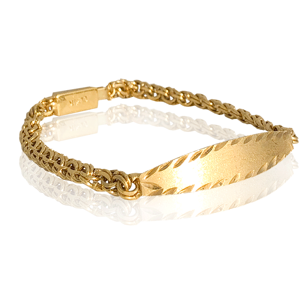 Esclava Pulsera Brazalete Oro 18K Laminado #023 , Tejido Chino , Placa Rayo Varios Picos Largo 20 cm Ancho 4 cm 