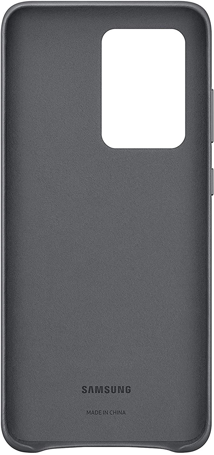Funda S20 Ultra Samsung Leather Cover Aluminio Piel Original Gris