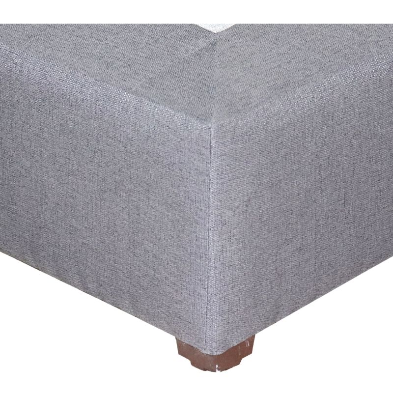 Base para Cama Individual NORVAL Muebles Base de Madera con Moderno tapiz en Lino Gris
