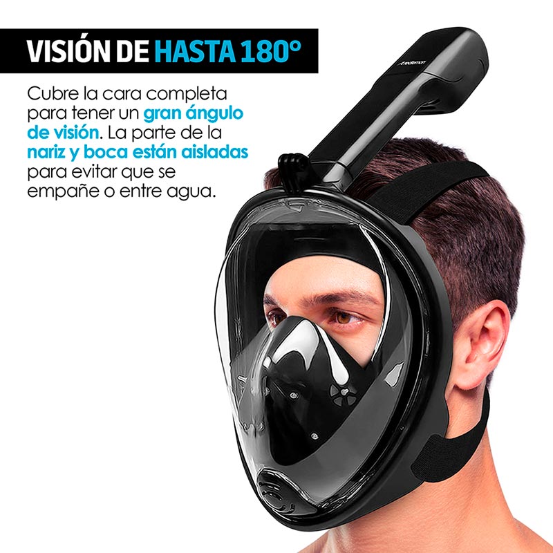 Máscara de Snorkel con Soporte para Cámara tipo GoPro Talla M-L Redlemon