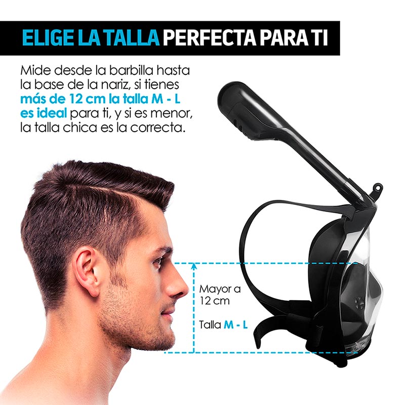 Máscara de Snorkel con Soporte para Cámara tipo GoPro Talla M-L Redlemon
