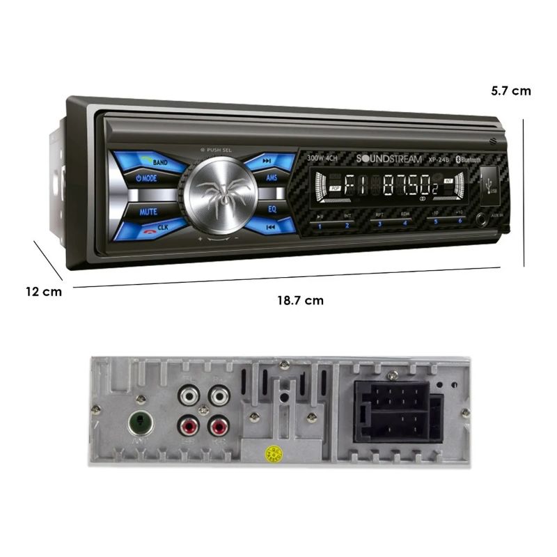 Autoestereo Soundstream Bluetooth Usb Caratula Desmonable XP-24B