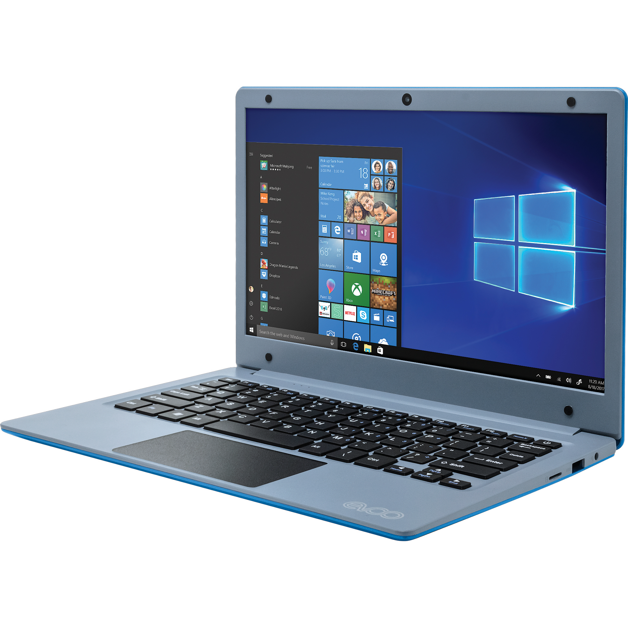 Laptop Evoo Ultra Thin EV-C-116-7PR 11.6 pulgadas - Celeron N4000 - 4 GB - SSD 64 GB + Base + Mouse + Pendrive
