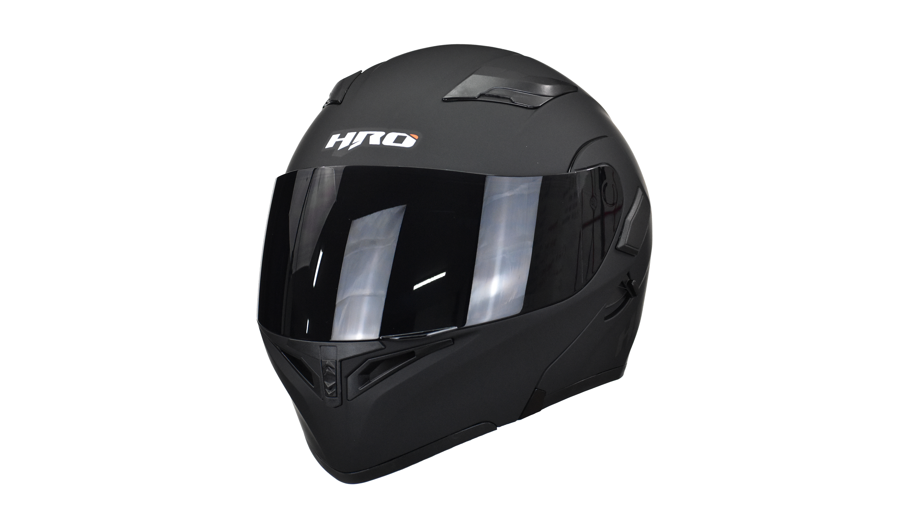 Casco Para Moto Abatible Hro 3400dv Negro Mate Con Luz Stop
