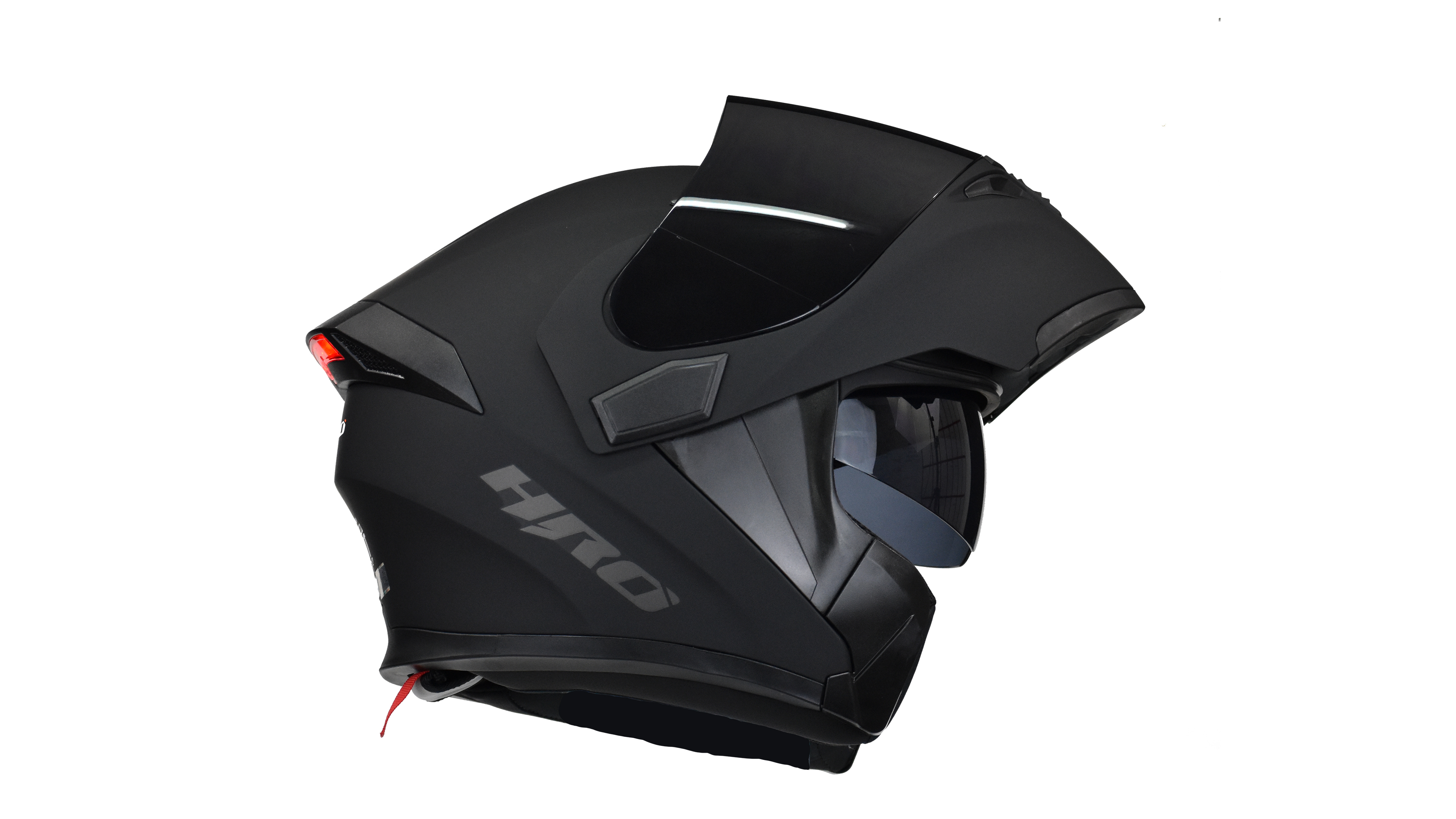 Casco Para Moto Abatible Hro 3400dv Negro Mate Con Luz Stop