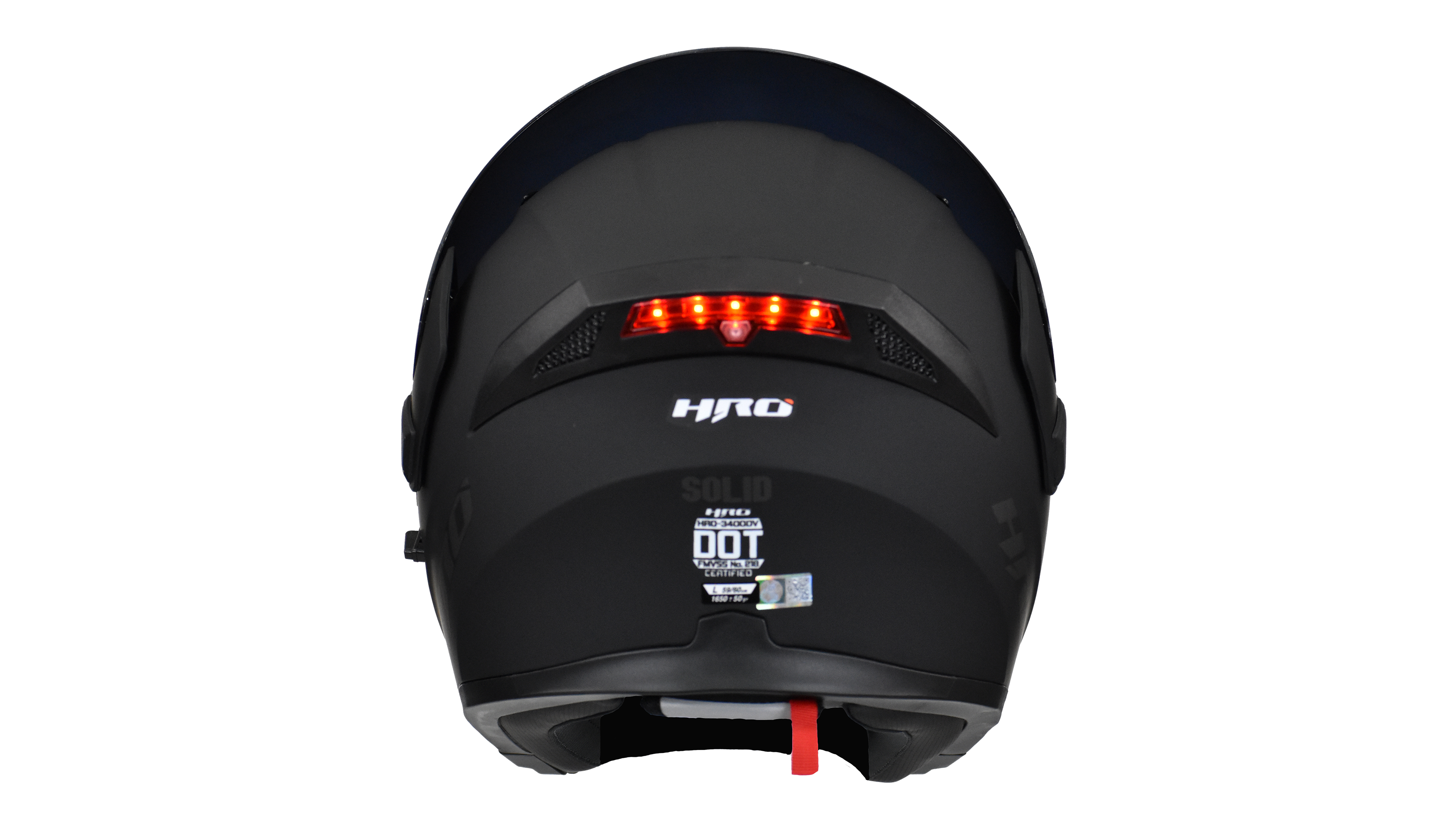 Casco Para Moto Abatible Hro 3400dv Negro Mate Con Luz Stop