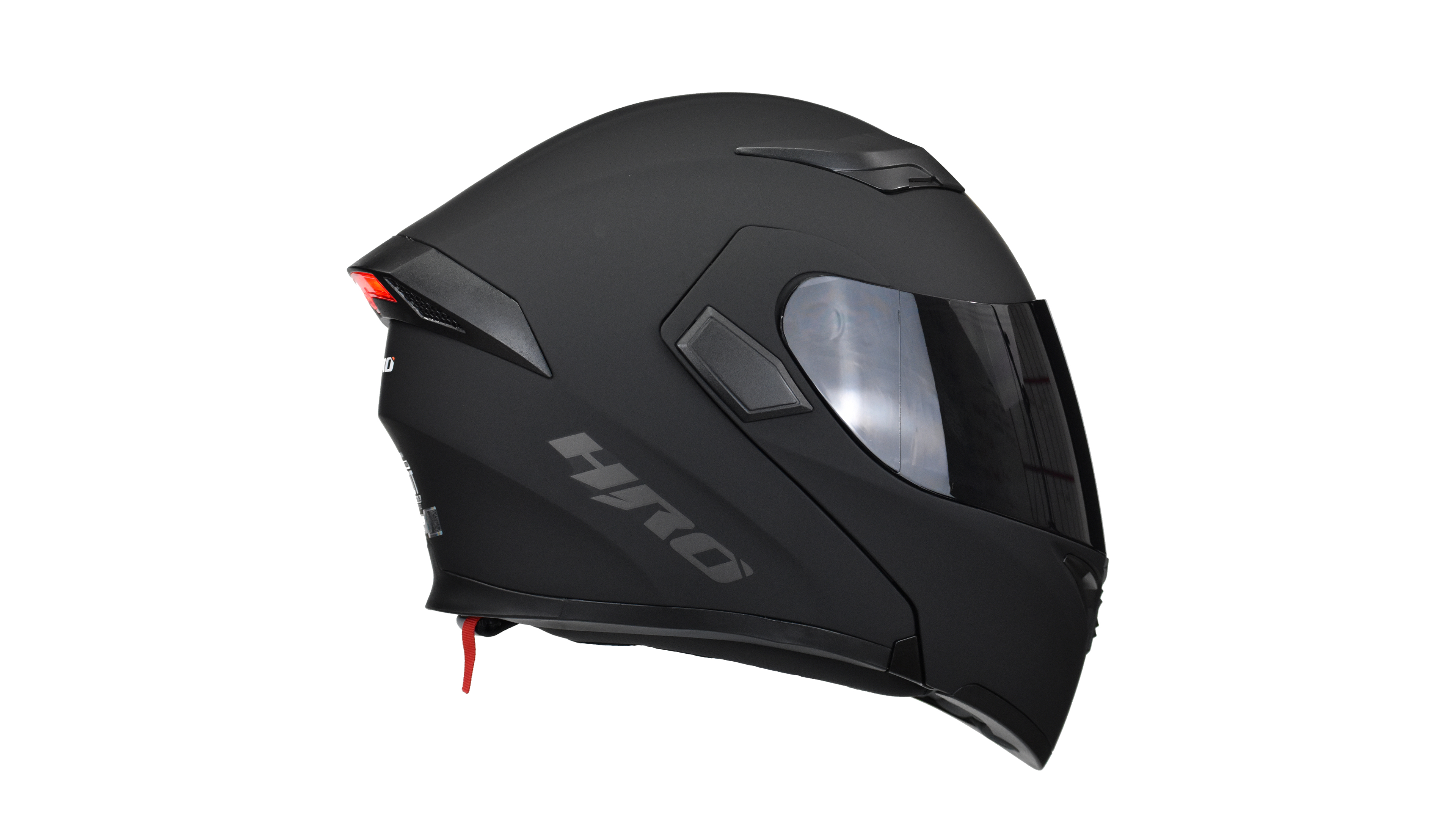 Casco Para Moto Abatible Hro 3400dv Negro Mate Con Luz Stop
