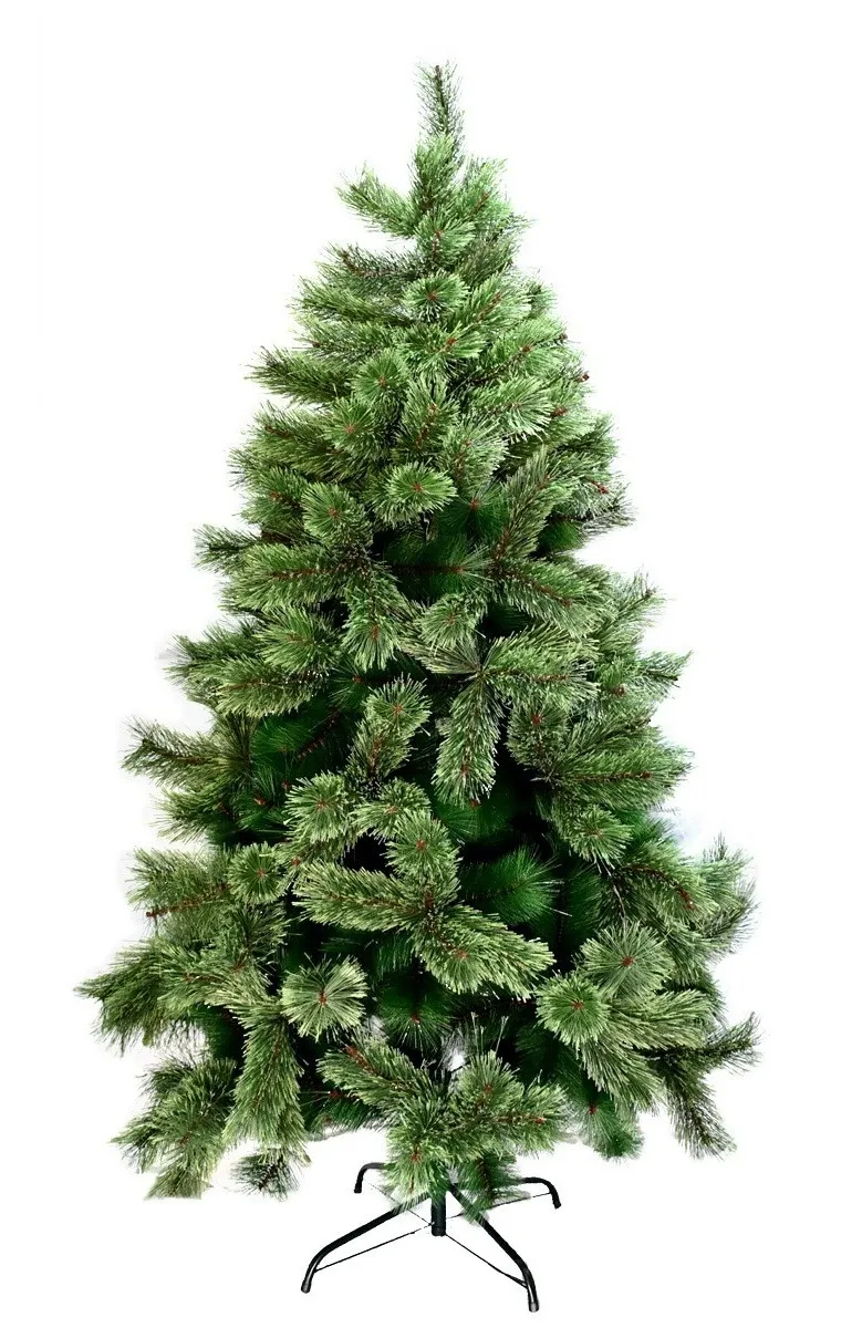 Árbol de navidad artificial verde con ramas tipo cepillo 