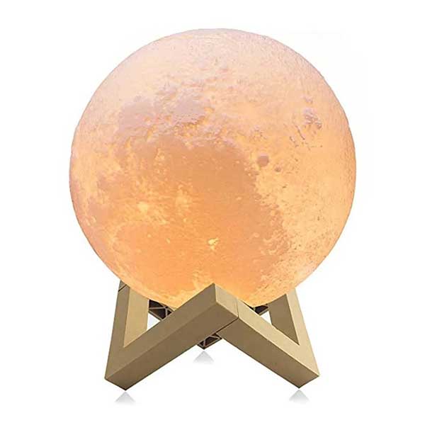 LÁMPARA DE MESA EN FORMA DE LUNA CONTROL TÁCTIL DE BRILLO