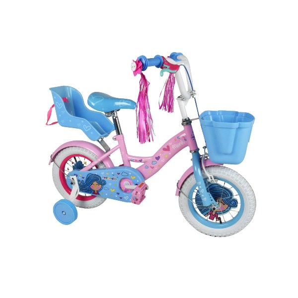Bicicleta infantil para Niña Rodada 12 1 Velocidad Pintarela Monk