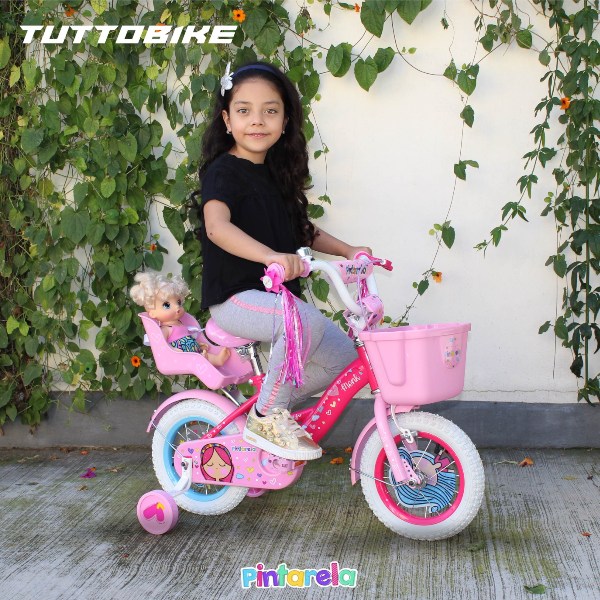 Bicicleta infantil para Niña Rodada 12 1 Velocidad Pintarela Monk