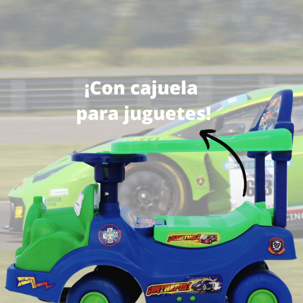 Carrito Montable Promeyco Muscle Car 3 en 1 de niño