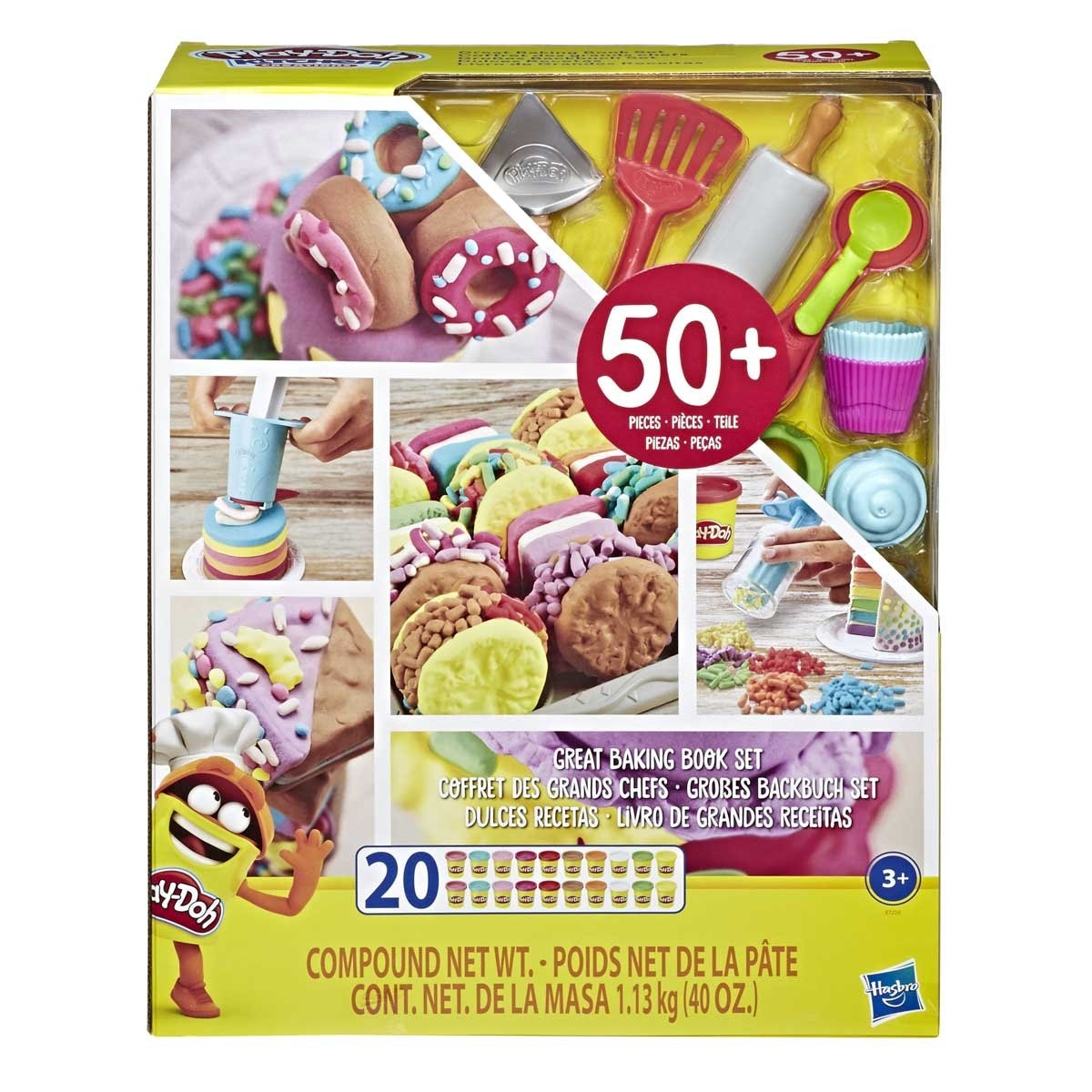 Play Doh 20 Plastilinas Libro Dulce Receta 50 Pza Accesorios