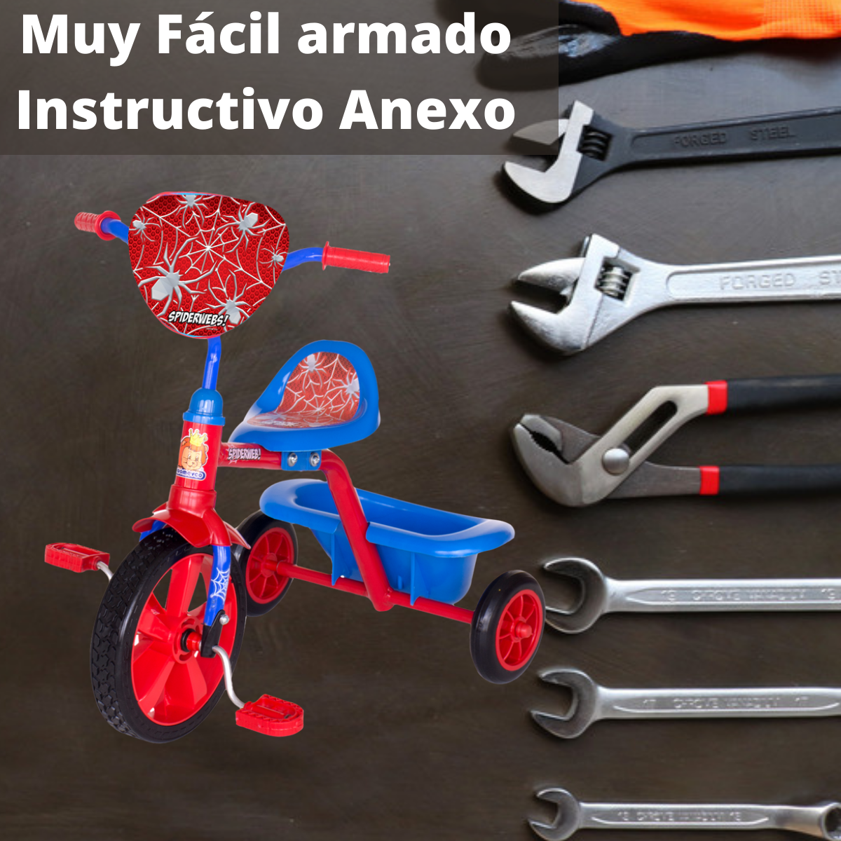 Triciclo Promeyco Tornado Tipo Araña de Niño R-10 
