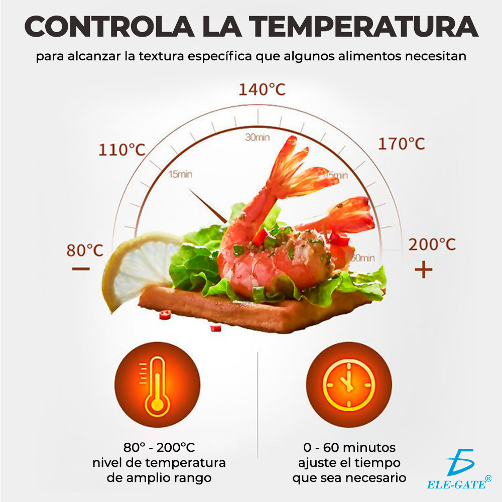 Freidora Eléctrica de Aire Multifunción para Alimentos 4.5 L