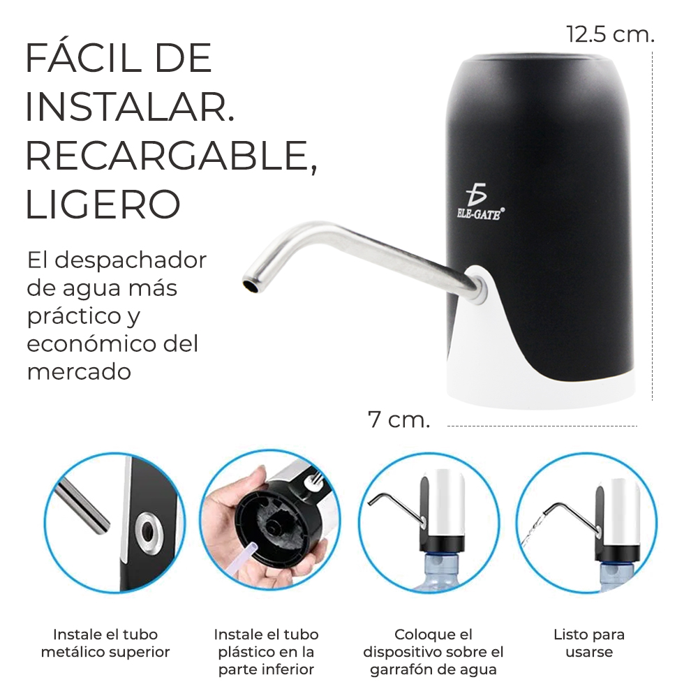 Dispensador Bomba De Agua Recargable Usb Eléctrico.