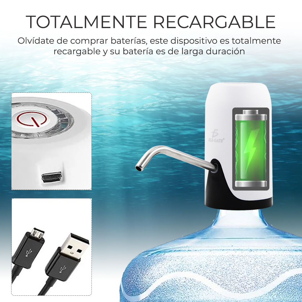 Dispensador Bomba De Agua Recargable Usb Eléctrico.