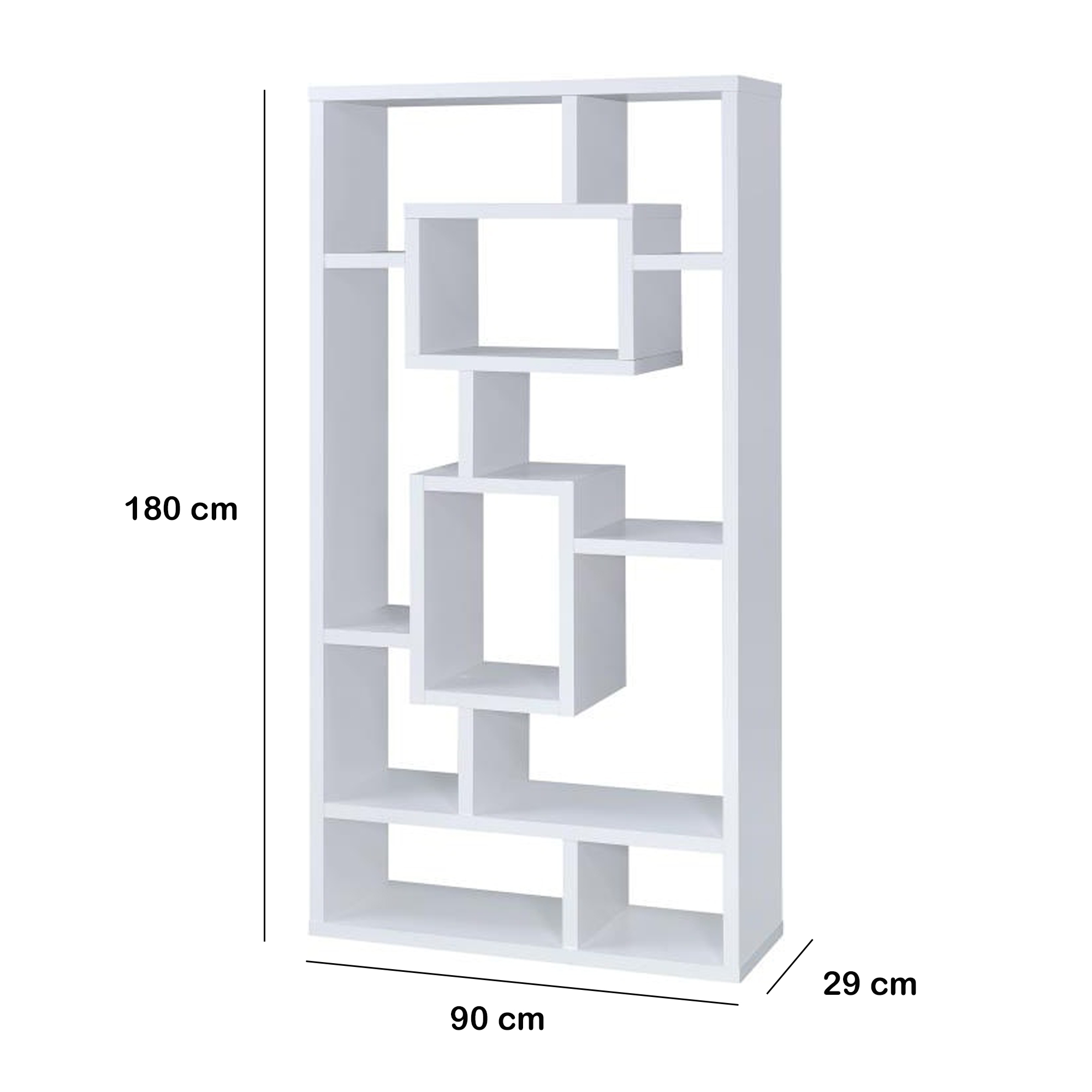 Librero rectangular geometrico color Blanco, Coaster CS800157
