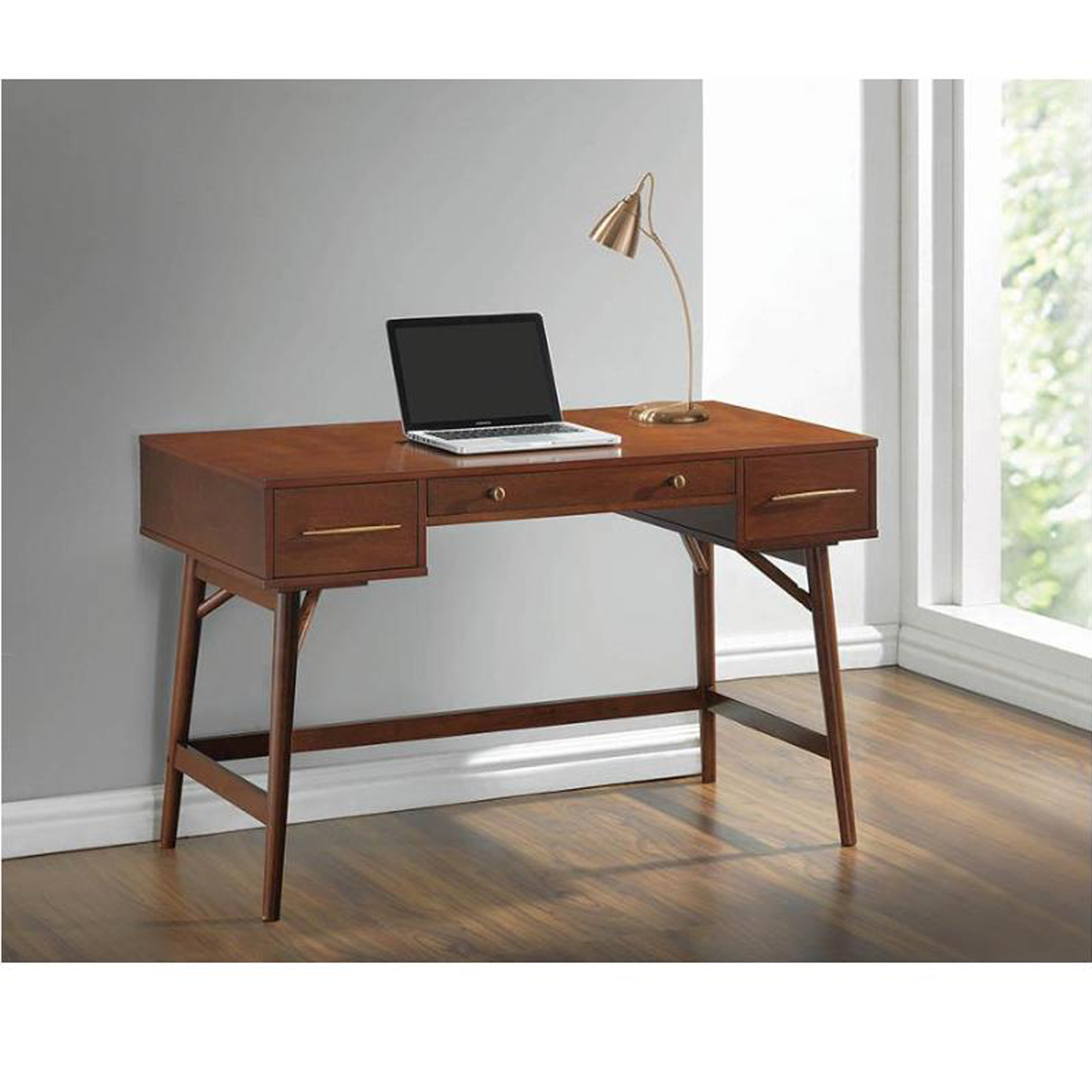 Escritorio de 3 cajones color Nogal, Coaster CS800744