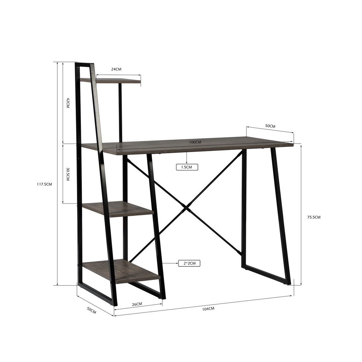 Furniture R Escritorio De Computadora Con Estante Pouchu