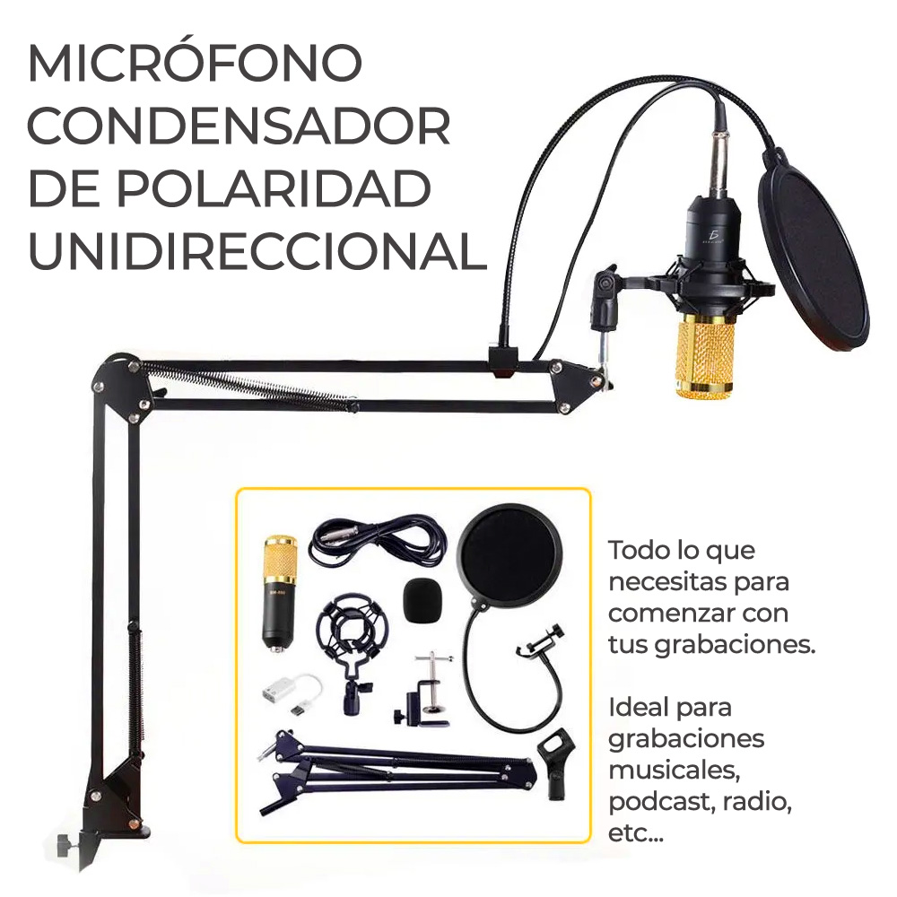 Kit Profesional Micrófono Condensador Grabación Estudio KTV.