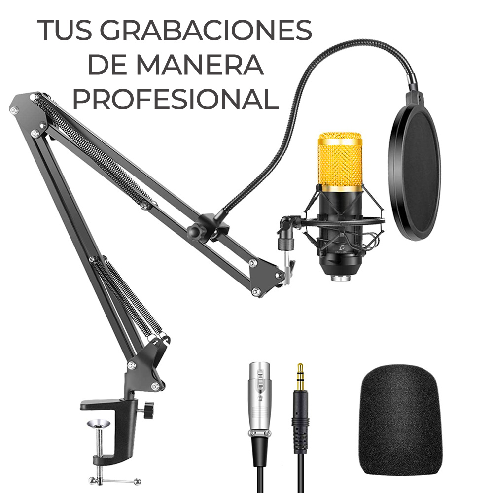 Kit Profesional Micrófono Condensador Grabación Estudio KTV.