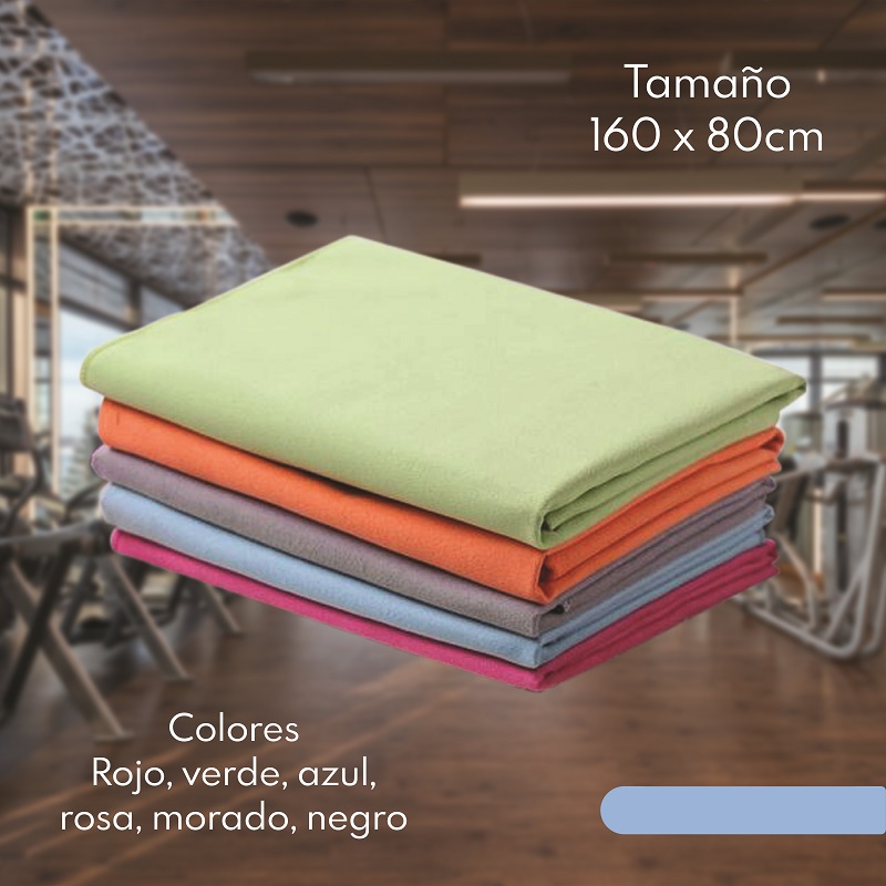 Toalla de microfibra secado rápido con bolsa de viaje 80x160cm. Negra