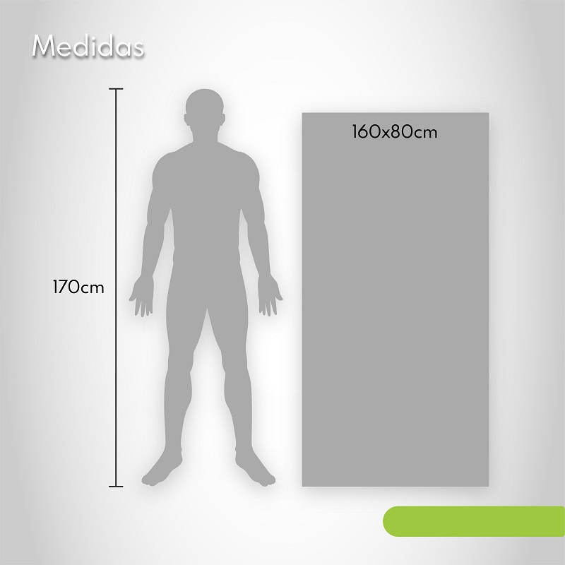 Toalla de microfibra secado rápido con bolsa de viaje 80x160cm. Negra