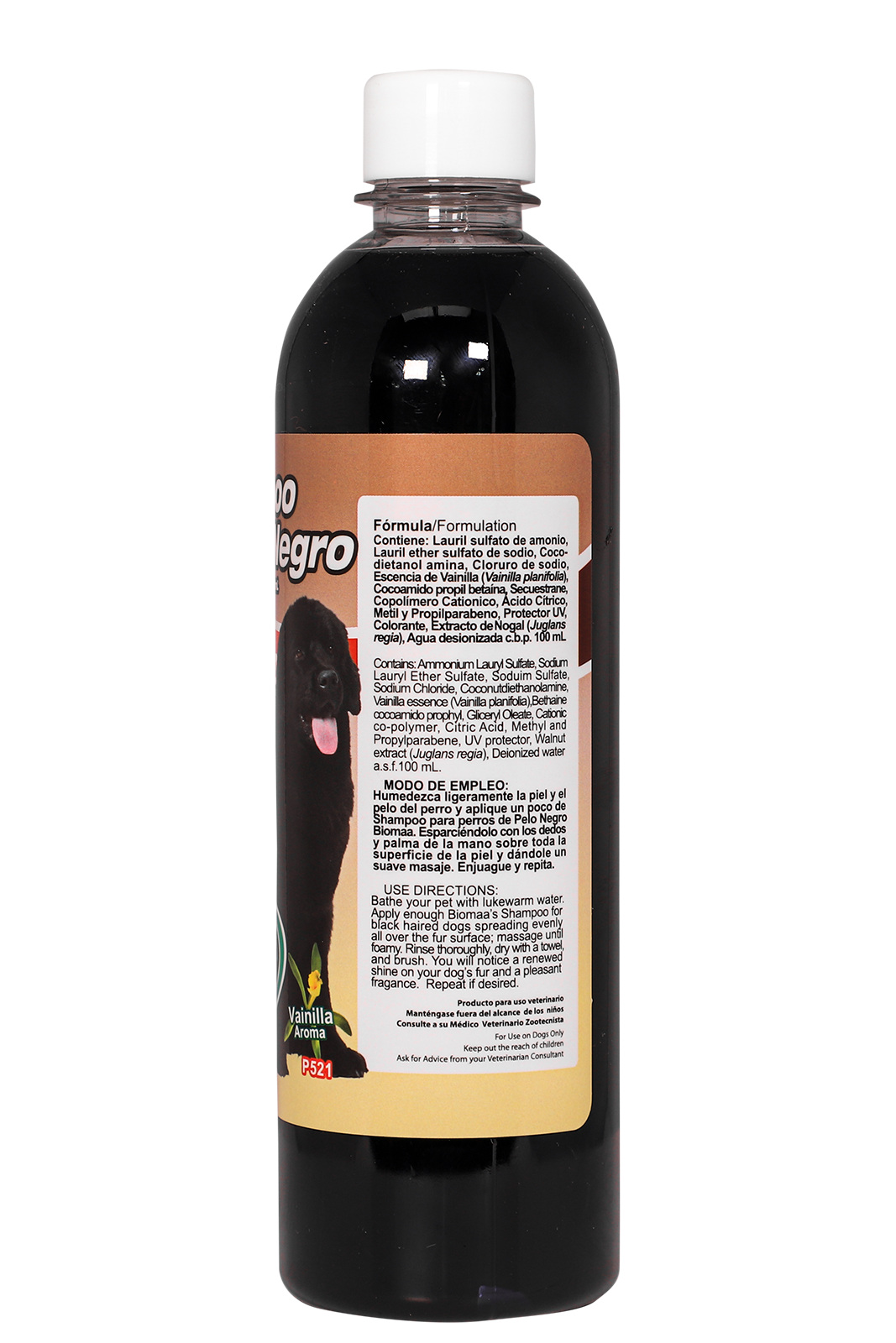 Shampoo Biomaa para Perros con Pelo Negro 500 mL / 16.9 fl oz