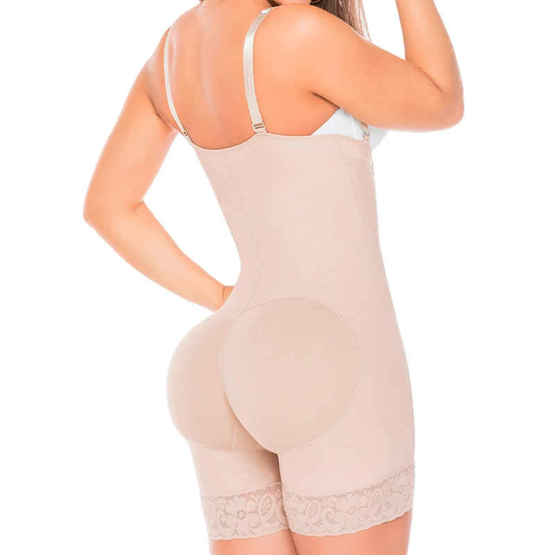 Fajas Colombianas Powernet Levanta Glúteos Reductora Strapless Short Control de Abdomen