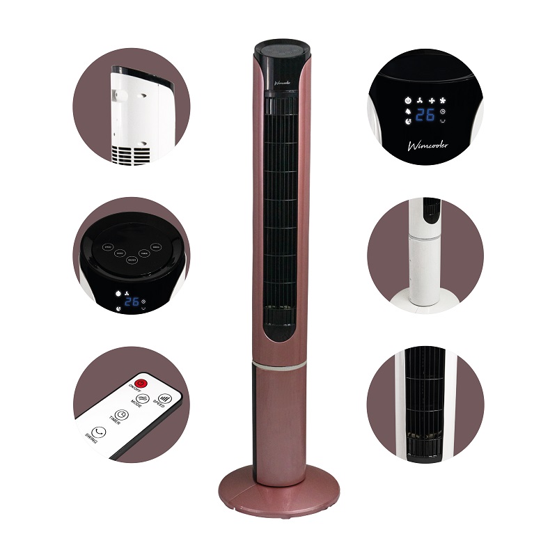 Ventilador De Torre Silencioso Tres Velocidades 114cm 120v.Rosa