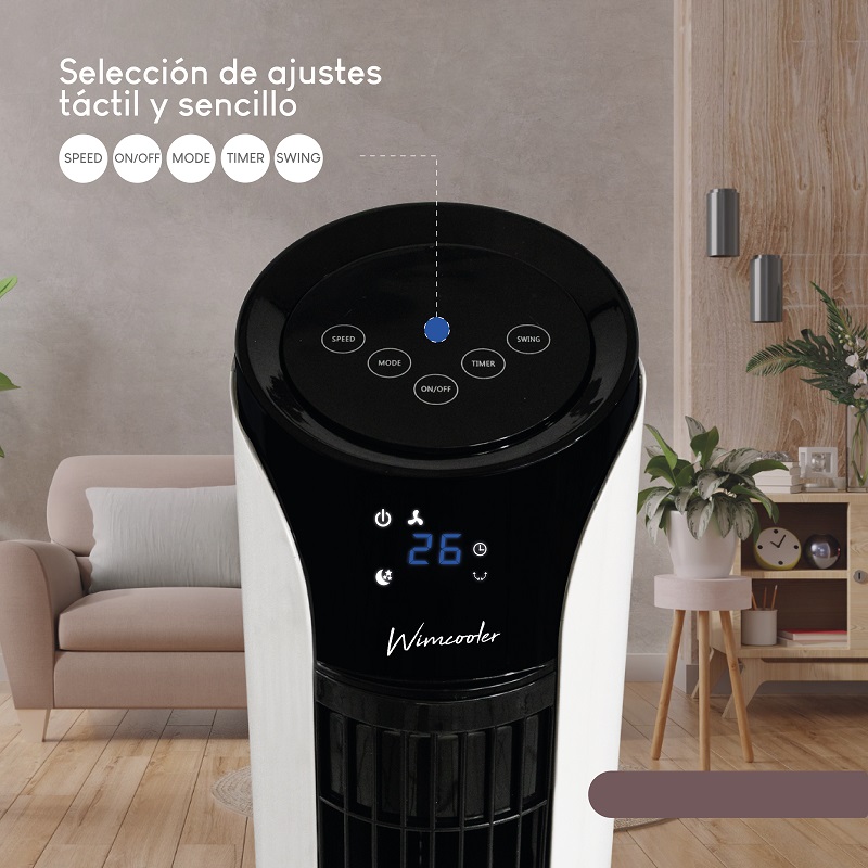 Ventilador De Torre Silencioso Tres Velocidades 114cm 120v.Rosa