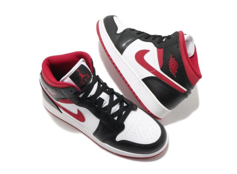 Jordan 1 Mid Gym Red White Black