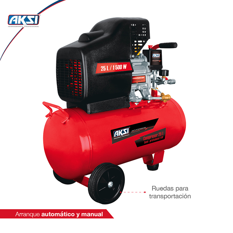 Compresor Semi Pro Aksi 2HP -25 Lts
