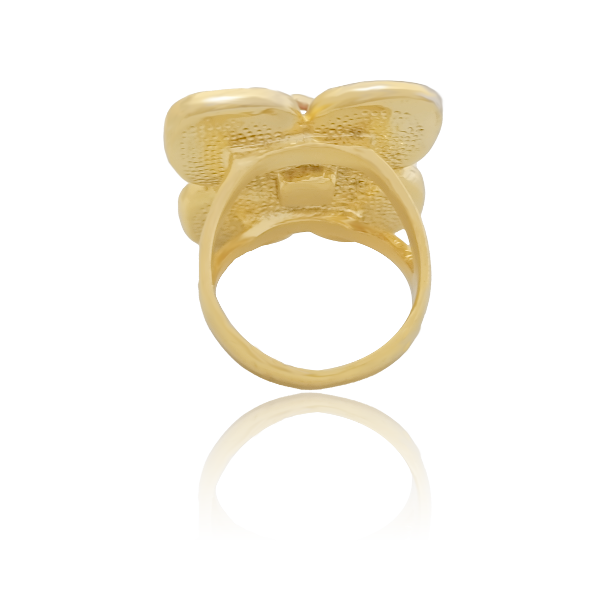 Anillo Número 7 Oro 18k Laminado #167 Flor circonia Morada Diámetro 1.7 cm