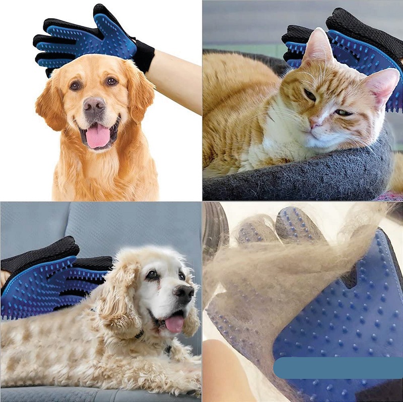 Guante cepillo removedor de pelo para perro o gato. Derecho