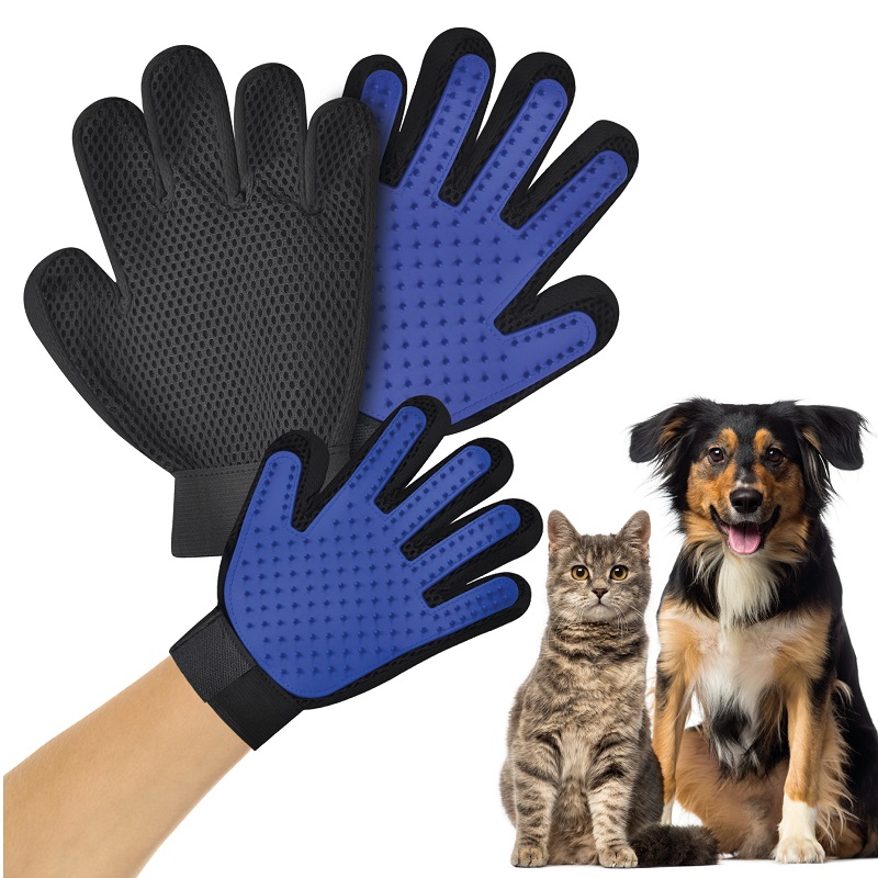 Guante cepillo removedor de pelo para perro o gato. Izquierdo.